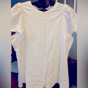 White Top with eyelet sleeves